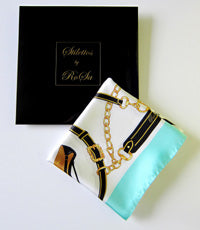 Silk Scarf "Stilettos by RoSa". Mint Green