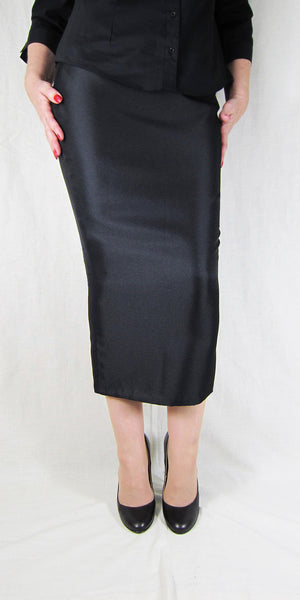 Hobble Skirt Calf Length with Kickpleat - Suiting Twill