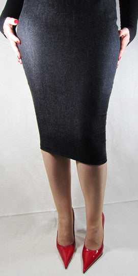 Hobble Skirt Knee Length - Denim
