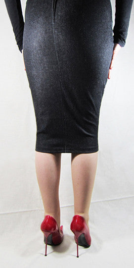 Hobble Skirt Knee Length - Denim